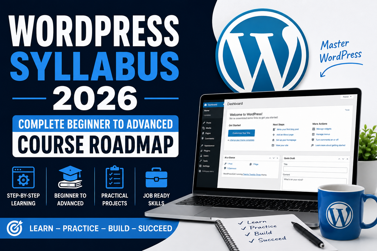 Complete WordPress syllabus 2026 roadmap for beginners to advanced learners